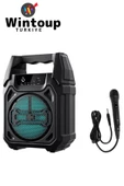 Bluetooth Hoparlör Kareokeli Kablosuz Speaker Mikrofon Hediyeli Işıklı Hoparlör - 1