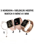 Android&IphoneUyumlu Sesli Arama Bildirim Asistan Özellikli 3 Strap+Bileklik Kadın Akıllı Saat thumbnail 1