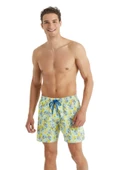 Blackspade 10419 Erkek Sarı Tropikal Baskılı Şort Mayo - 1