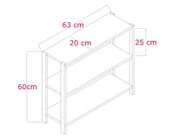 Melis Beyaz 3 Raflı Çiçeklik, Saksılık, Çiçek Standı, Dekoratif Raf / Çok Amaçlı Kullanım / Kolay Montaj - 4