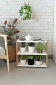 Simge Beyaz Ahşap 3 Katlı Mini Çiçeklik, Saksılık, Çiçek Standı, Dekoratif Raf / Çok Amaçlı Kullanım / Demonte - 1