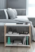 Simge Beyaz Ahşap 3 Katlı Mini Çiçeklik, Saksılık, Çiçek Standı, Dekoratif Raf / Çok Amaçlı Kullanım / Demonte - 4