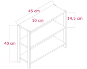 Simge Beyaz Ahşap 3 Katlı Mini Çiçeklik, Saksılık, Çiçek Standı, Dekoratif Raf / Çok Amaçlı Kullanım / Demonte - 5