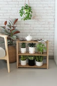 Simge Atlantik Çam Ahşap 3 Katlı Çiçeklik, Saksılık, Çiçek Standı, Dekoratif Raf / Çok Amaçlı Kullanım - 1