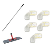 Cod-Ex Tablet Palet Nemli Yedek Mop Takımı - 5 Ad. 40 Cm. Mop + Katlanır Aparat + Metal Vidalı Sap thumbnail 1