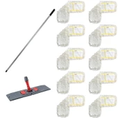 Cod-Ex Tablet Palet Nemli Yedek Mop Takımı - 10 Adet 60 Cm. Mop + Katlanır Aparat + Metal Vidalı Sap thumbnail 1