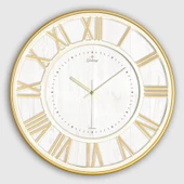 Galaxy Premium Serisi Modern Tasarımlı Roma Rakamlı 40 cm Duvar Saati Gold-Beyaz - 1
