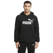 Puma Ess Big Logo Hoodie Erkek Siyah Günlük Stil Sweatshirt 586688-01 - 1