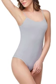2 Adet İp Askılı Kadın Çıtçıtlı Body Gri ve Ten thumbnail 3