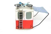 Dekoratif Metal Karavan Tenteli Vintage Biblo Ev Ofis Hediyelik - 5