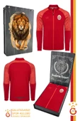 Galatasaray Orijinal Lisanslı Tam Fermuarlı Dik Yaka Kırmızı Sweat Ahşap Kutulu - 1