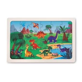 Montessori Dinazorlar 24 Parça Ahşap Puzzle, Yapboz Seti / Eğitici, Öğretici ve Güvenli Çocuk Oyuncağı - 3