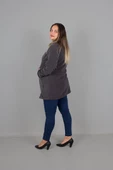Büyük Beden Polar Gömlek Yaka Mont Füme - 2