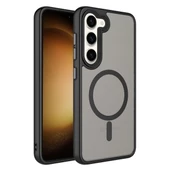 Galaxy S23 Kılıf Mat Arka Yüzey Wireless Şarj Özellikli Flet Magsafe Kılıf - 1