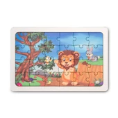 Montessori Sevimli Aslan 24 Parça Ahşap Puzzle, Yapboz Seti / Eğitici, Öğretici ve Güvenli Çocuk Oyuncağı - 3