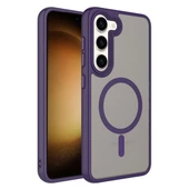 Galaxy S23 Kılıf Mat Arka Yüzey Wireless Şarj Özellikli Flet Magsafe Kılıf - 3