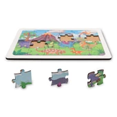 Montessori Dinazor Ailesi 24 Parça Ahşap Puzzle, Yapboz Seti / Eğitici, Öğretici ve Güvenli Çocuk Oyuncağı - 1