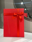 Kolix Küçük Boy Tekli Kırmızı Sert Kaliteli Kurdeleli Hediye Kutusu Damat Gelin Bohça Kutusu 26x20x8 cm - 5