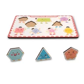 Montessori Geometrik Şekiller Ahşap Bultak Puzzle Seti / Eğitici, Öğretici ve Güvenli Çocuk Oyuncağı - 1