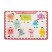 Montessori Geometrik Şekiller Ahşap Bultak Puzzle Seti / Eğitici, Öğretici ve Güvenli Çocuk Oyuncağı - 3