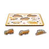 Montessori İş Makineleri Ahşap Bultak Puzzle Seti - Eğitici, Öğretici ve Güvenli Çocuk Oyuncağı - 1