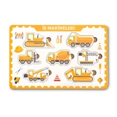 Montessori İş Makineleri Ahşap Bultak Puzzle Seti - Eğitici, Öğretici ve Güvenli Çocuk Oyuncağı - 3