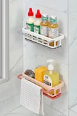 3lü Yapışkanlı Dolap İçi Düzenleyici Mutfak Banyo Lavabo Hazneli Organizer Bulaşıklık Sabunluk Seti - 4