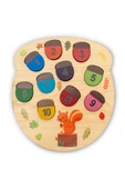 Eğitici Ahşap Sincap Rakamları Öğreniyorum Oyunu / Çocuklar İçin Montessori Gelişim Oyuncağı - 3