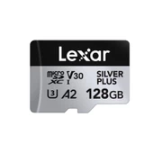 LEXAR 128GB LMSSIPL128G-BNANG MICROSD HIGH-PERFORMANCE SILVER PLUS MICROSDXC UHS-I UP TO 205MB/S READ 150MB/S WRITE C10 A2 V30 U3 - 1