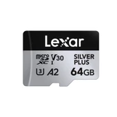 LEXAR 64GB LMSSIPL064G-BNANG MICROSD HIGH-PERFORMANCE SILVER PLUS MICROSDXC UHS-I UP TO 205MB/S READ 100MB/S WRITE C10 A2 V30 U3 - 1