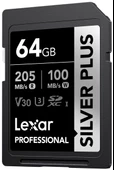 LEXAR LSDSIPL064G-BNNNG SD PROFESSIONAL SILVER PLUS SDXC UHS-I CARDS UP TO 205MB/S READ 100MB/S WRITE C10 V30 U3 - 4