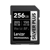 LEXAR 256GB LSDSIPL256G-BNNNG PROFESSIONAL SILVER PLUS SDXC UHS-I CARDS UP TO 205MB/S READ 150MB/S WRITE C10 V30 U3 - 1