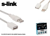 S-LINK SL-UE135 Usb2.0 15m Seffaf Uzatma Kablo - 2
