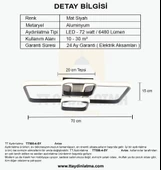 TT Aydınlatma TT500-4-SY  Mat Siyah Plofonyer 4 lü Led Avize - 4