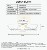 TT Aydınlatma TT500-6-BY  Mat Beyaz Plofonyer 6 lı Led Avize thumbnail 4