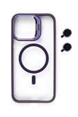 iphone 14  Kılıf Magsafe uyumlu Kamera Standlı +Lens koruyuculu Kapak - 4