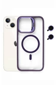 iphone 14  Kılıf Magsafe uyumlu Kamera Standlı +Lens koruyuculu Kapak - 1
