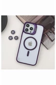 iphone 14  Kılıf Magsafe uyumlu Kamera Standlı +Lens koruyuculu Kapak - 6