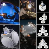 Kamp Feneri 5 Led 'li 3 Farklı Işık Modlu  Güneş Enerjili Solar Aydınlatma Asılabilir Fener - 7