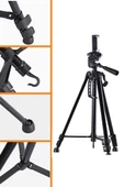 Tripod Telefon ve Fotoğraf Makinası Takılabilen 146cm Bluetooth Kumandalı Tutucu - 4