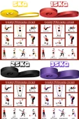 5-15-25-35 KG Direnç Bandı Seti Kas Geliştirme Lastiği Fitness Pilates Cross Training Bant 4 Sertlik - 5