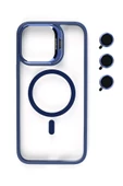 iphone 14 Pro Max Kılıf Magsafe uyumlu Kamera Standlı +Lens koruyuculu Kapak - 2