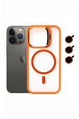 iphone 13 Pro Kılıf Magsafe uyumlu Kamera Standlı +Lens koruyuculu Kapak - 1