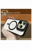 iphone 13 Pro Kılıf Magsafe   uyumlu Kamera Standlı +Lens koruyuculu Kapak - 7