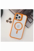 iphone 13 Pro Kılıf Magsafe uyumlu Kamera Standlı +Lens koruyuculu Kapak - 6