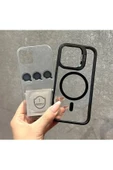 iphone 13 Pro Kılıf Magsafe   uyumlu Kamera Standlı +Lens koruyuculu Kapak - 6