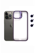 iphone 13 Pro Max Kılıf Kamera Standlı +Lens koruyuculu Kapak - 1