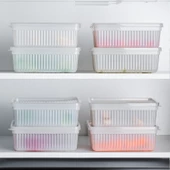 Porsima 1196 12li Dikdörtgen No-Frost Derin Dondurucu Çok Amaçlı Yiyecek Saklama Kabı Seti thumbnail 2