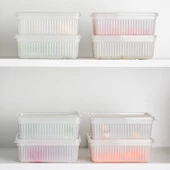 Porsima 1196 12li Dikdörtgen No-Frost Derin Dondurucu Çok Amaçlı Yiyecek Saklama Kabı Seti thumbnail 4