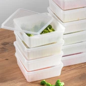 Porsima 1196 12li Dikdörtgen No-Frost Derin Dondurucu Çok Amaçlı Yiyecek Saklama Kabı Seti thumbnail 3